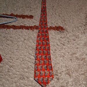 Ermenegildo Zegna Red and Blue Patterned Tie